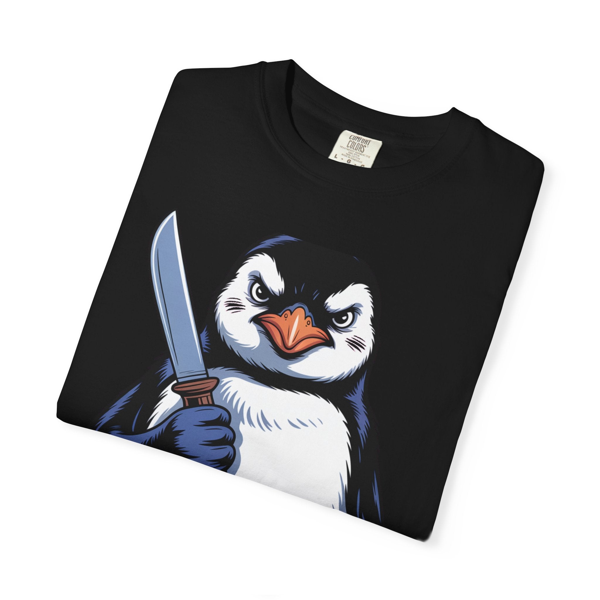 Funny Penguin Shirt, Pacifism Was Never An Option Tee, Dramatic Penguin With Knife T-Shirt, Sarcastic Meme Gift Shirt