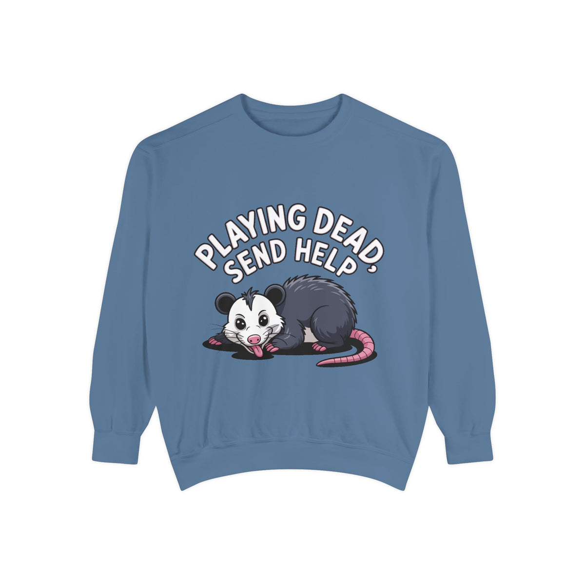 Funny Opossum Sweatshirt, Playing Dead Send Help Crewneck, Cute Possum Lover Gift, Funny Animal Sweatshirt for Introverts