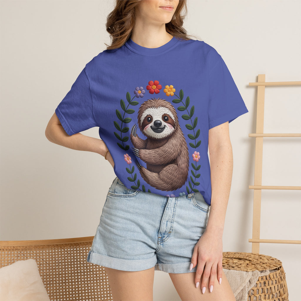 Floral Sloth T-Shirt