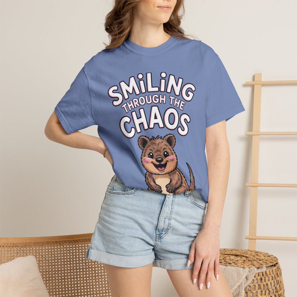 Smiling Through The Chaos Quokka Shirt, Funny Quokka T-Shirt, Cute Smiling Animal Tee, Positive Vibes Shirt, Quokka Lover Gift