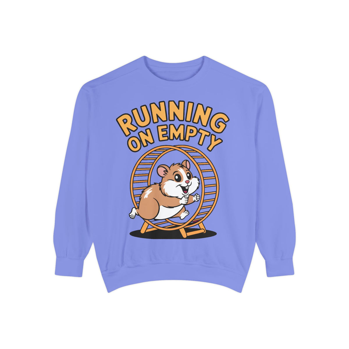 Running On Empty Hamster Sweatshirt, Funny Tired Hamster Crewneck, Cute Exhausted Wheel Shirt, Burnout Gift for Tired Mom Dad