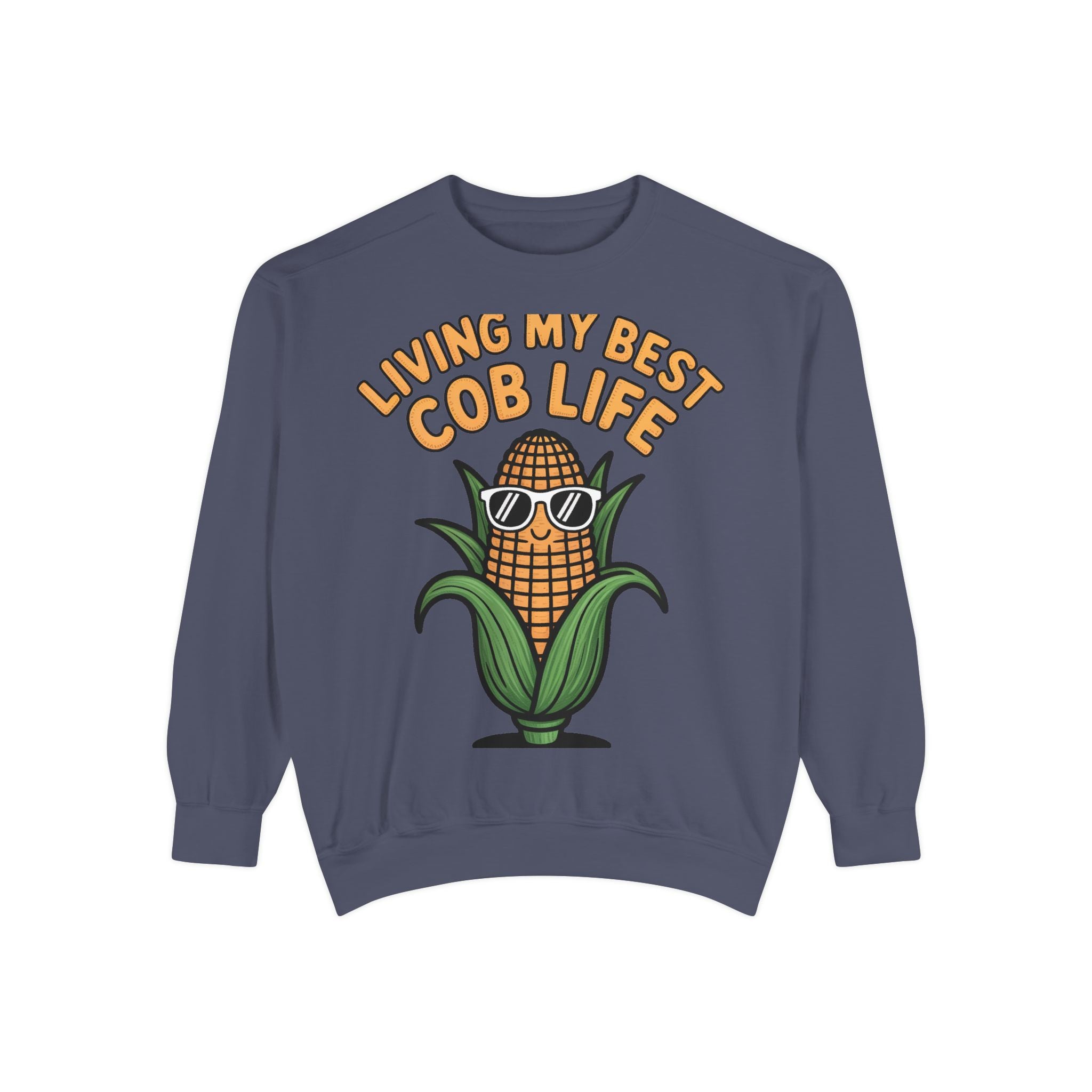 Best Cob Life Corn Sweatshirt, Funny Corn Sunglasses Crewneck, Cute Vegetable Pun Shirt, Garden Lover Gift, Embroidered Patch Style