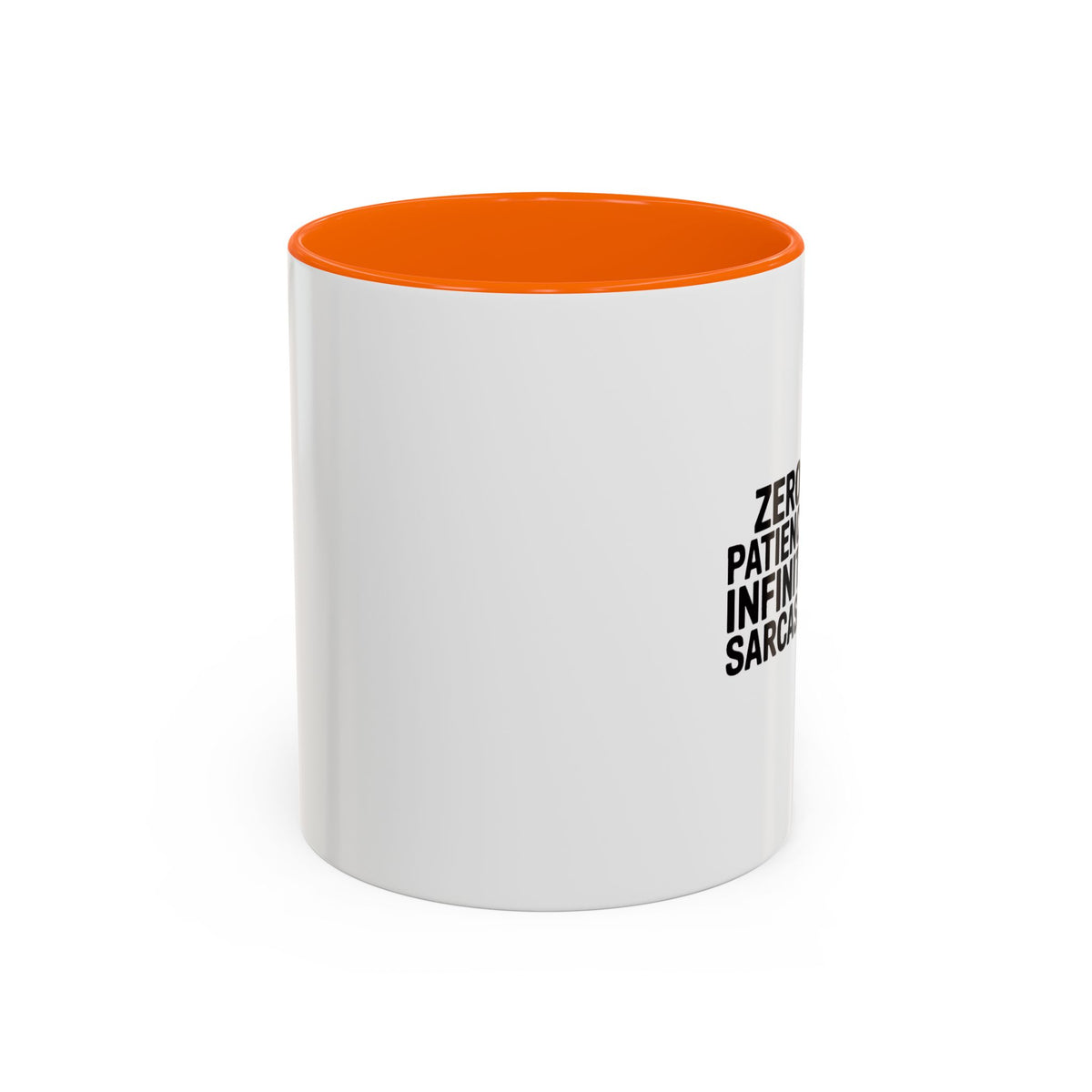 Zero Patience Infinite Sarcasm Mug, Funny Sarcastic Coffee Mug, Bold Typography Gift, Sarcasm Quote Cup for Coworker or Friend