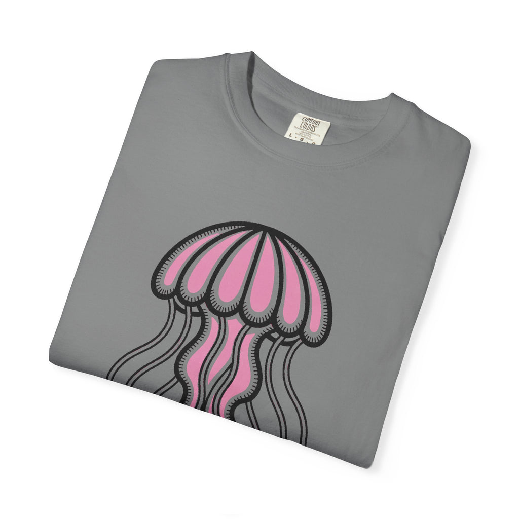 Cute Jellyfish T-Shirt, Glowing Jellyfish Graphic Tee, Ocean Lover Gift, Garment-Dyed Unisex Shirt for Beach and Aquarium Fans