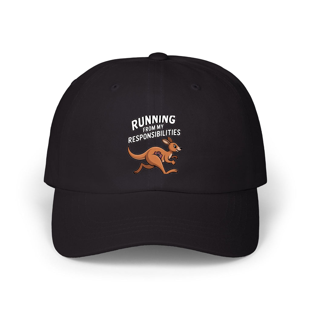 Running From My Responsibilities Dad Hat, Funny Kangaroo Cap, Cute Cartoon Animal Embroidered Hat, Funny Adulting Gift Cap