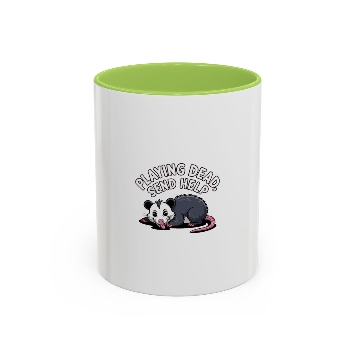Funny Opossum Mug, Playing Dead Send Help Coffee Mug, Cute Cartoon Possum Gift, Sarcastic Animal Lover Mug
