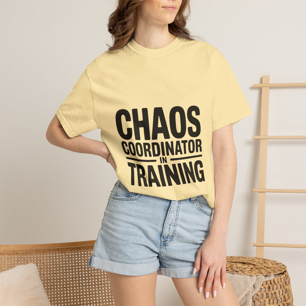 Chaos Coordinator In Training Shirt, Funny Bold Typography Tee, Sarcastic Mom Life T-Shirt, Gift for New Parents or Teachers