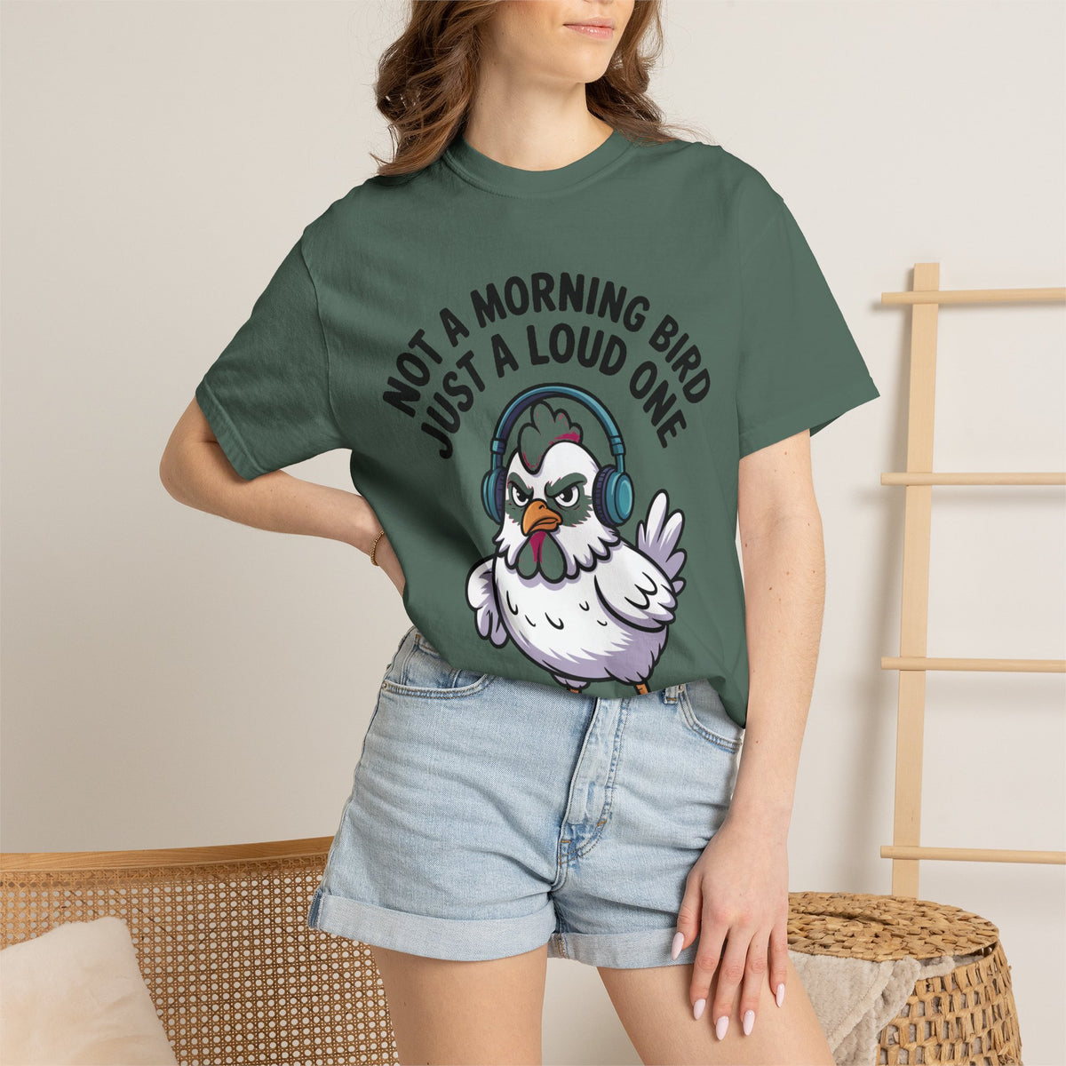 Not A Morning Bird Chicken Shirt, Funny Grumpy Chicken T-Shirt, Sarcastic Bird Lover Gift, Loud Chicken Graphic Tee