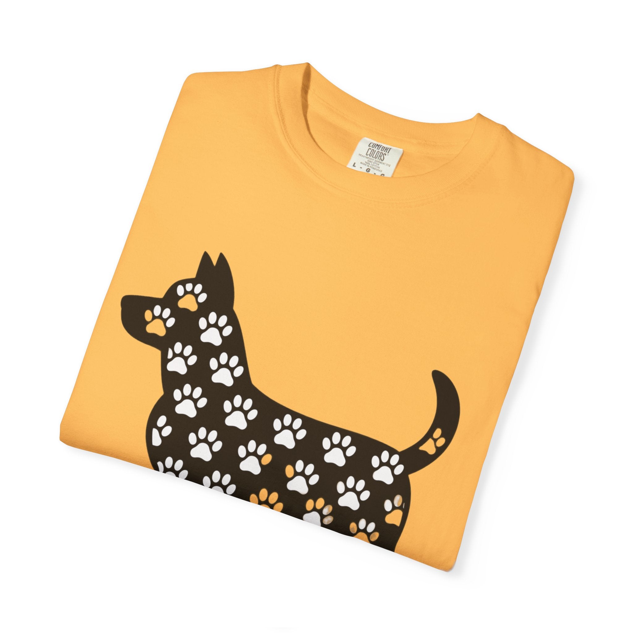 Puppy Love Dog Shirt, Cute Dog Silhouette T-Shirt, Paw Print Pattern Tee, Dog Lover Gift, Minimalist Dog Mom Shirt