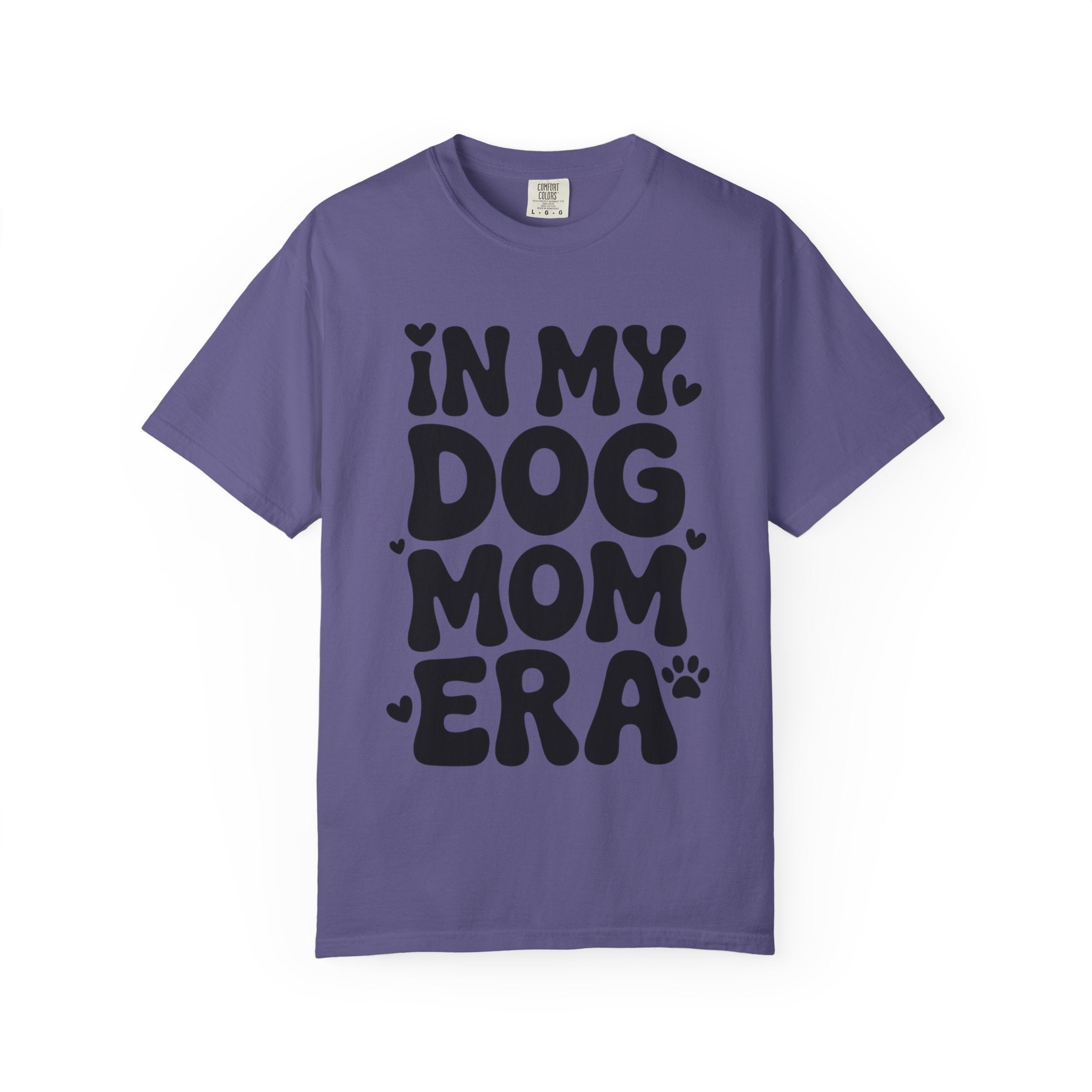 In My Dog Mom Era Shirt, Trendy Dog Mom T-Shirt, Funny Dog Lover Gift, Bold Typography Tee for Women, Cute Paw Print Heart Shirt