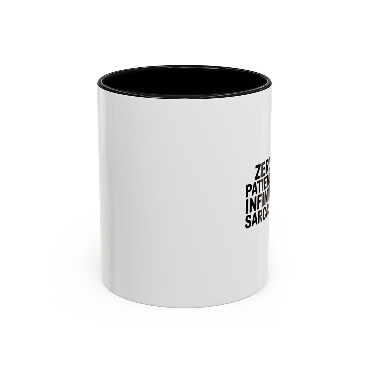 Zero Patience Infinite Sarcasm Mug, Funny Sarcastic Coffee Mug, Bold Typography Gift, Sarcasm Quote Cup for Coworker or Friend