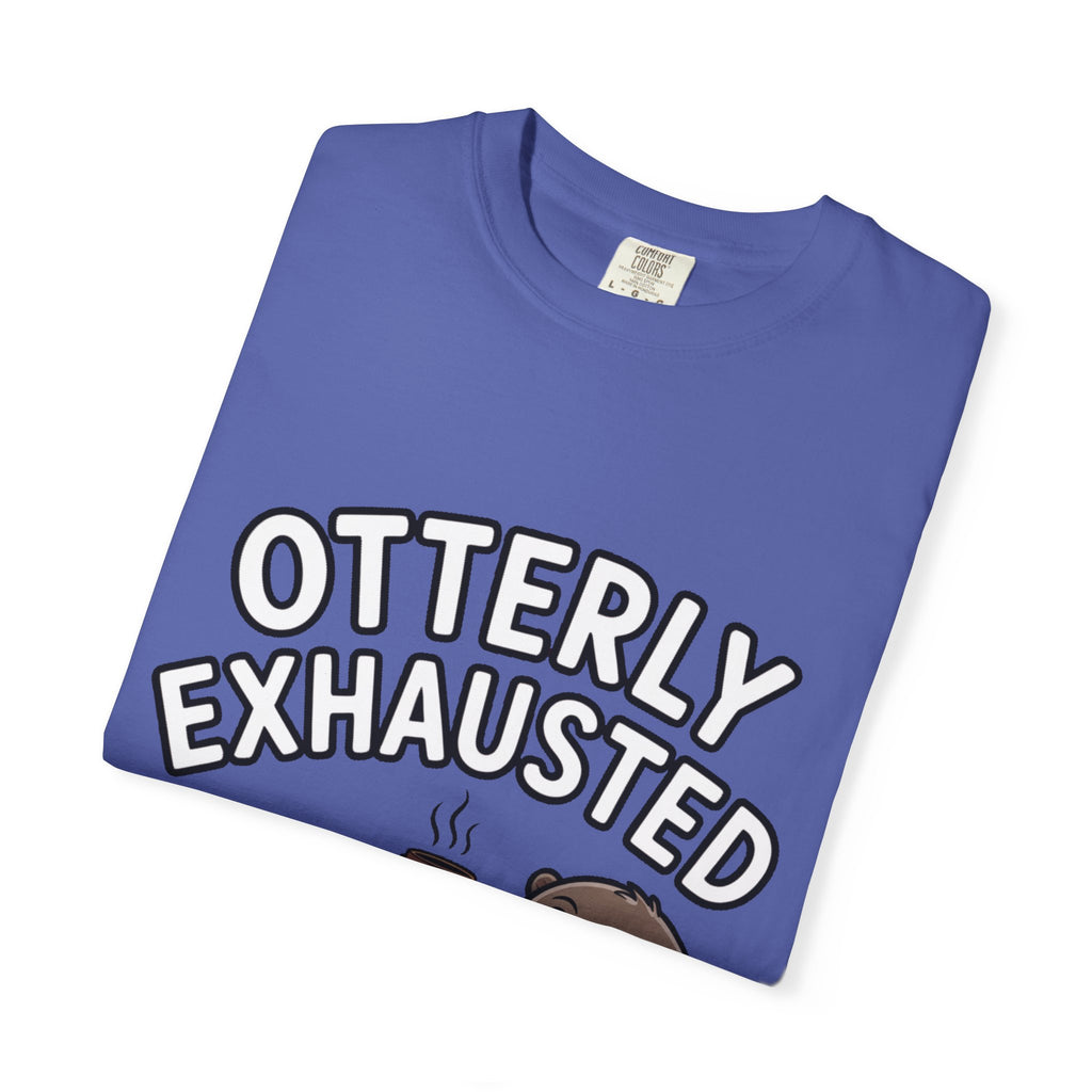 Otterly Exhausted Shirt, Funny Otter Coffee T-Shirt, Cute Otter Lover Gift, Sarcastic Coffee Lover Tee