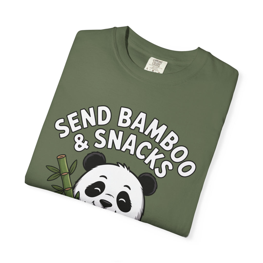 Send Bamboo Panda Shirt, Funny Panda T-Shirt, Cute Bamboo Snacks Tee, Panda Lover Gift, Cartoon Panda Graphic Shirt