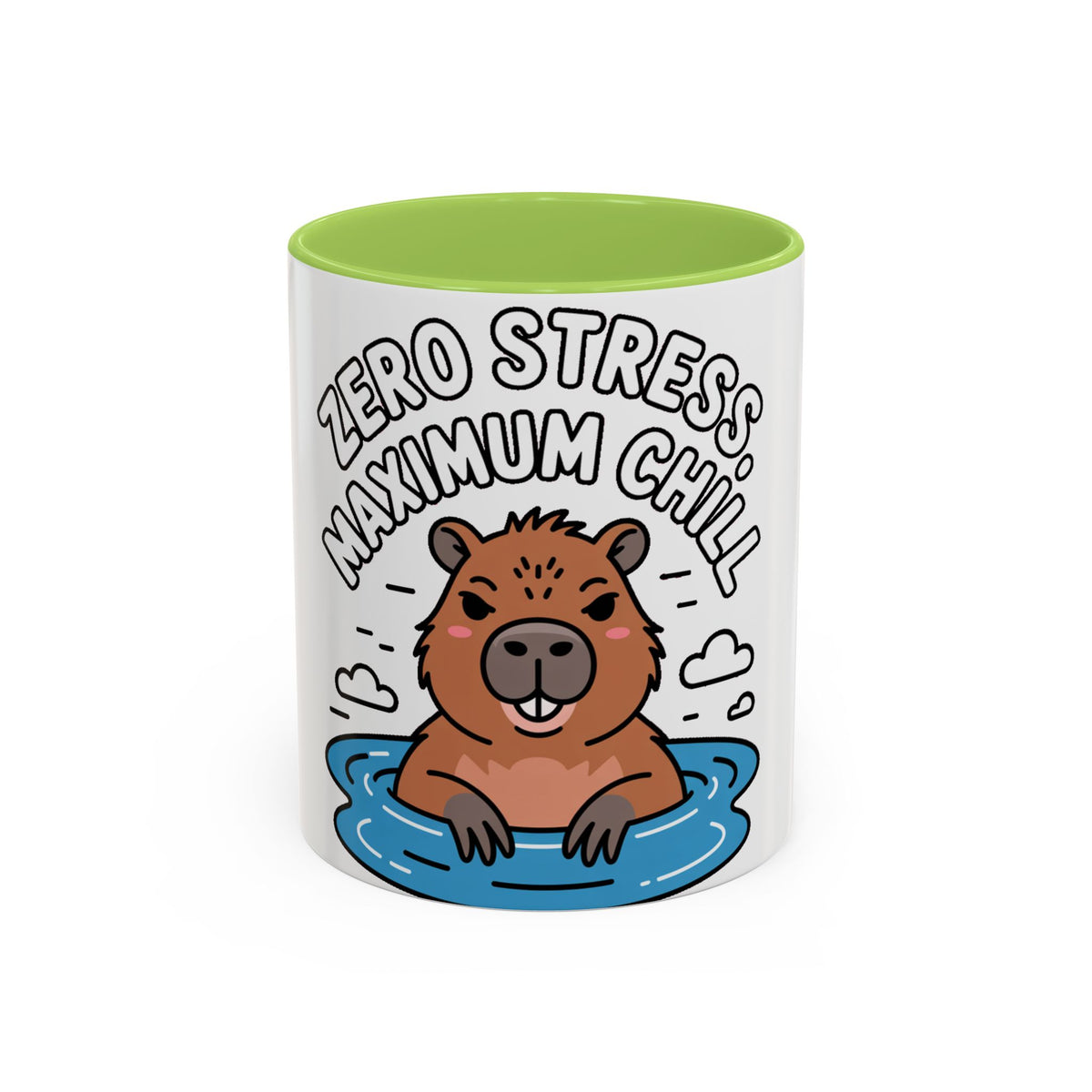 Zero Stress Capybara Mug, Funny Chill Capybara Coffee Cup, Cute Hot Spring Animal Gift, Zero Stress Maximum Chill Mug