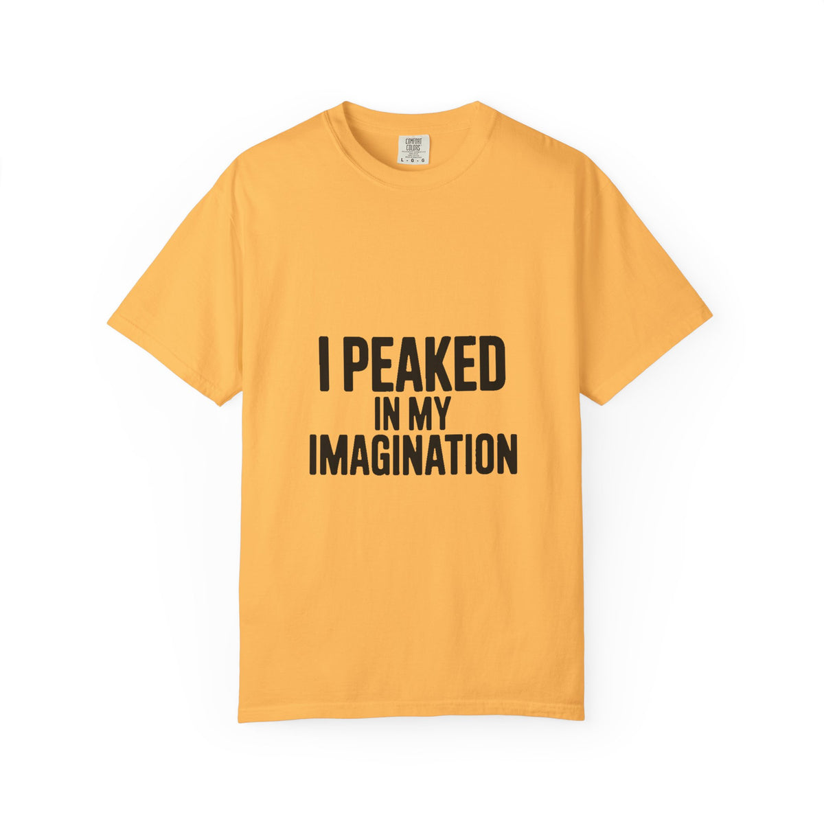 I Peaked In My Imagination Shirt, Funny Sarcastic T-Shirt, Bold Typography Tee, Daydreamer Gift, Minimalist Statement Shirt