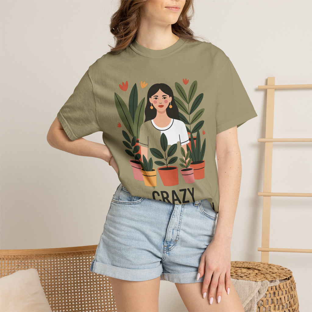 Crazy Plant Lady Shirt, Cute Plant Lover T-Shirt, Botanical Illustration Tee, Funny Gardener Gift, Plant Mom Shirt for Women