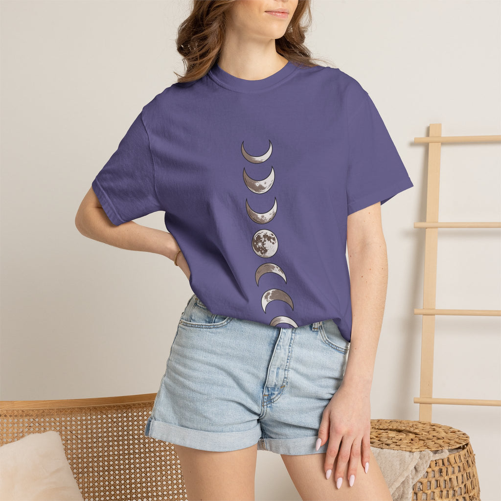 Moon Phases Boho Shirt, Minimalist Line Art Moon T-Shirt, Celestial Boho Tee, Hand Drawn Moon Cycle Shirt Gift
