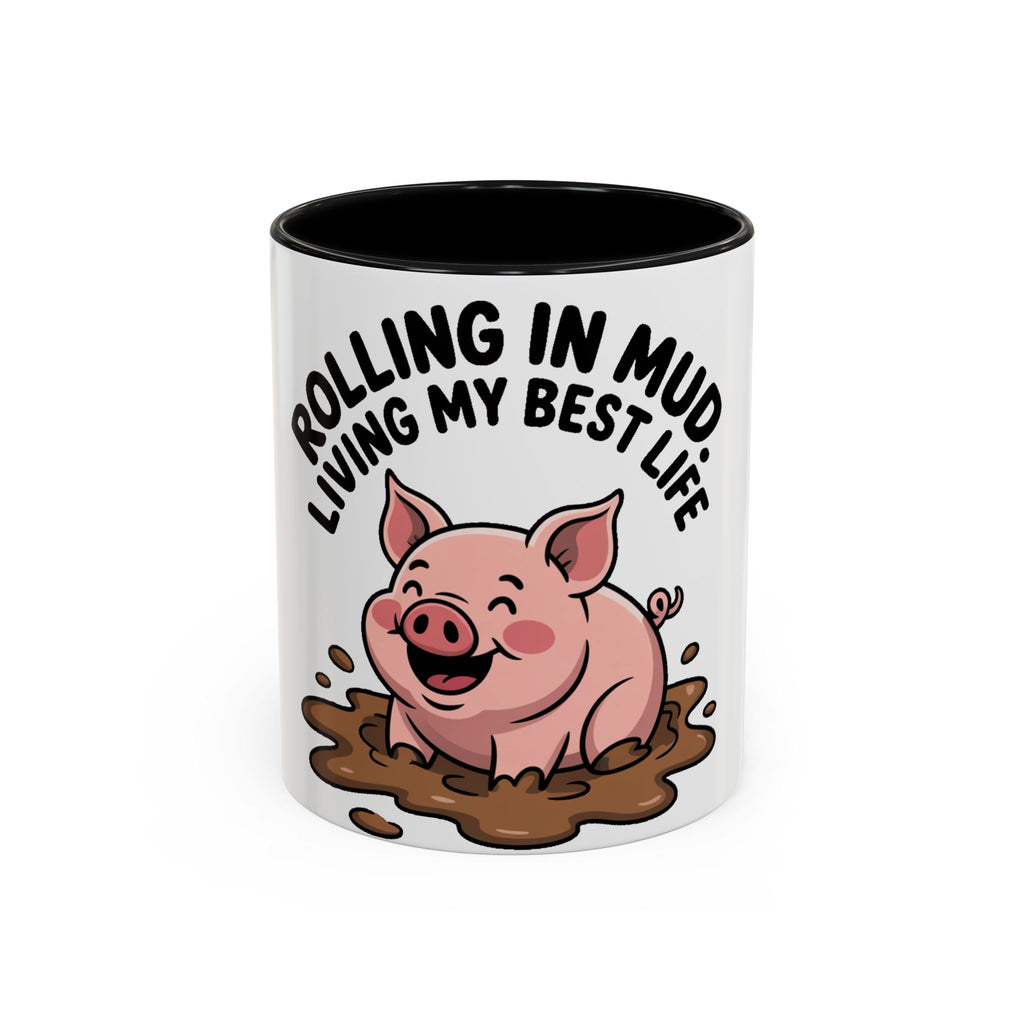 Living My Best Life Pig Mug, Funny Pig Coffee Mug, Rolling In Mud Cute Pig Gift, Farm Animal Lover Mug, Cute Pig Lover Present