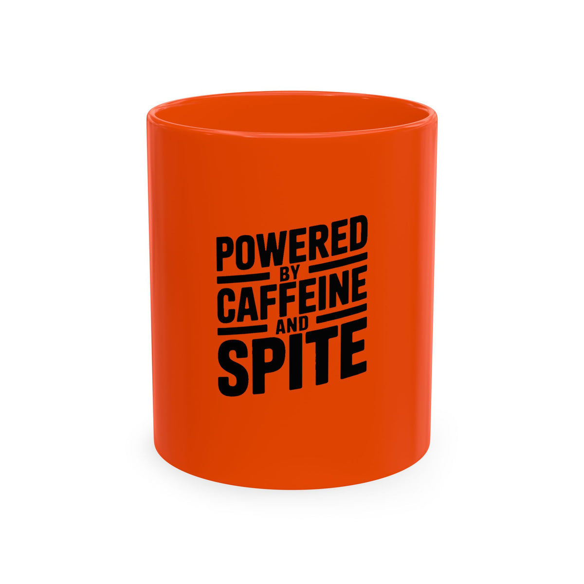 Powered By Caffeine And Spite Mug, Funny Sarcastic Coffee Mug, Bold Typography Coffee Cup, Sarcastic Gift for Coworker