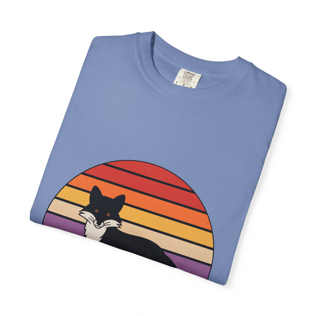 Retro Sunset Fox Badge T-Shirt