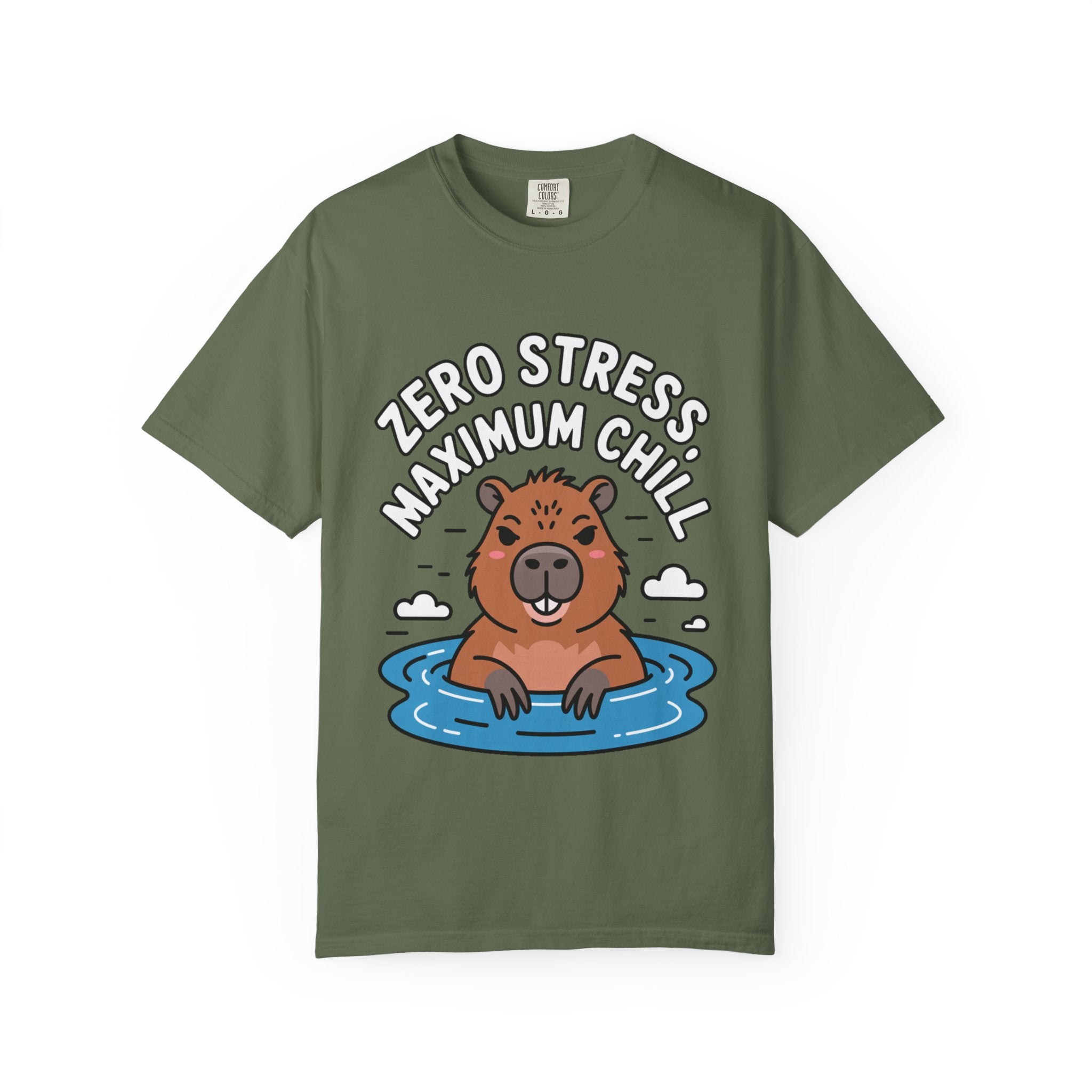 Zero Stress Capybara Shirt, Funny Hot Spring Capybara T-Shirt, Maximum Chill Tee, Cute Animal Lover Gift