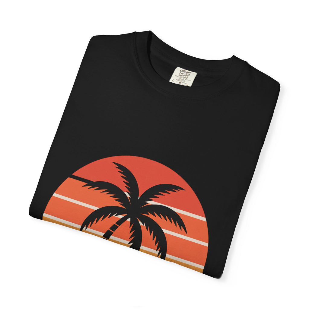 Salt Air Messy Hair Beach Shirt, Retro Sunset Badge T-Shirt, Vintage Palm Tree Wave Tee, Summer Vacation Gift