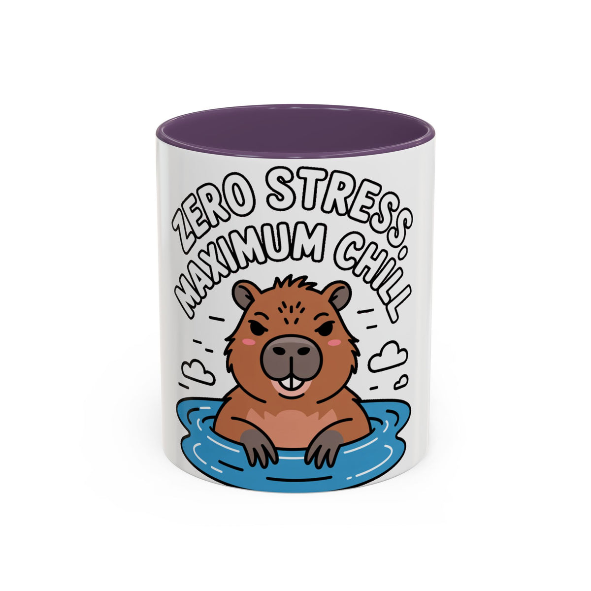Zero Stress Capybara Mug, Funny Chill Capybara Coffee Cup, Cute Hot Spring Animal Gift, Zero Stress Maximum Chill Mug