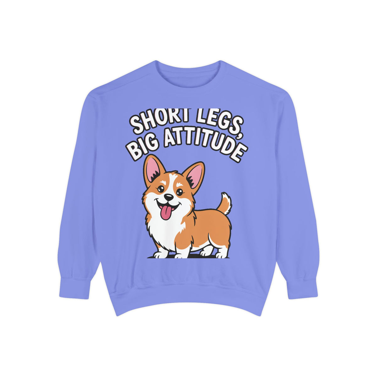 Short Legs Big Attitude Corgi Sweatshirt, Funny Corgi Crewneck, Cute Dog Lover Gift, Embroidered Patch Style Corgi Sweater