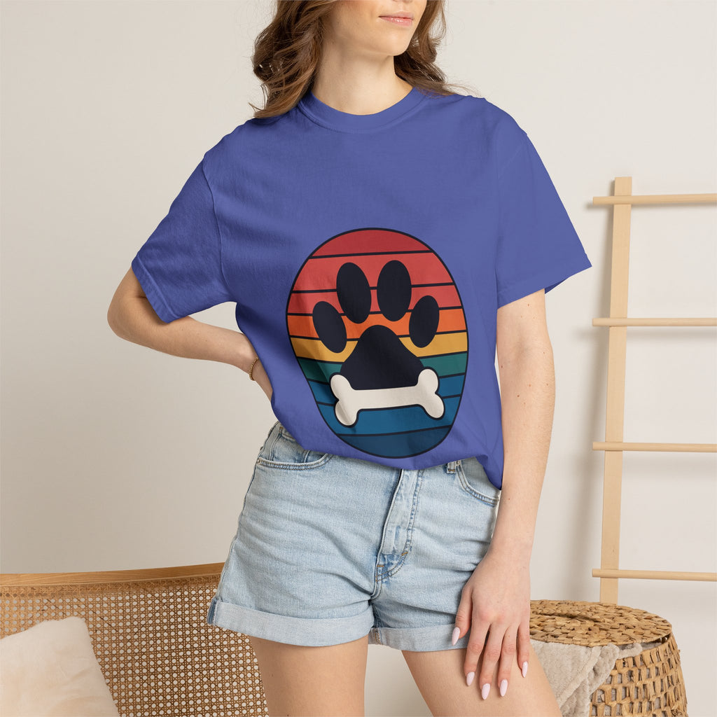 Dog Mom Retro Badge Shirt, Vintage Sunset Dog Lover T-Shirt, Retro Travel Sticker Style Dog Mama Gift Tee
