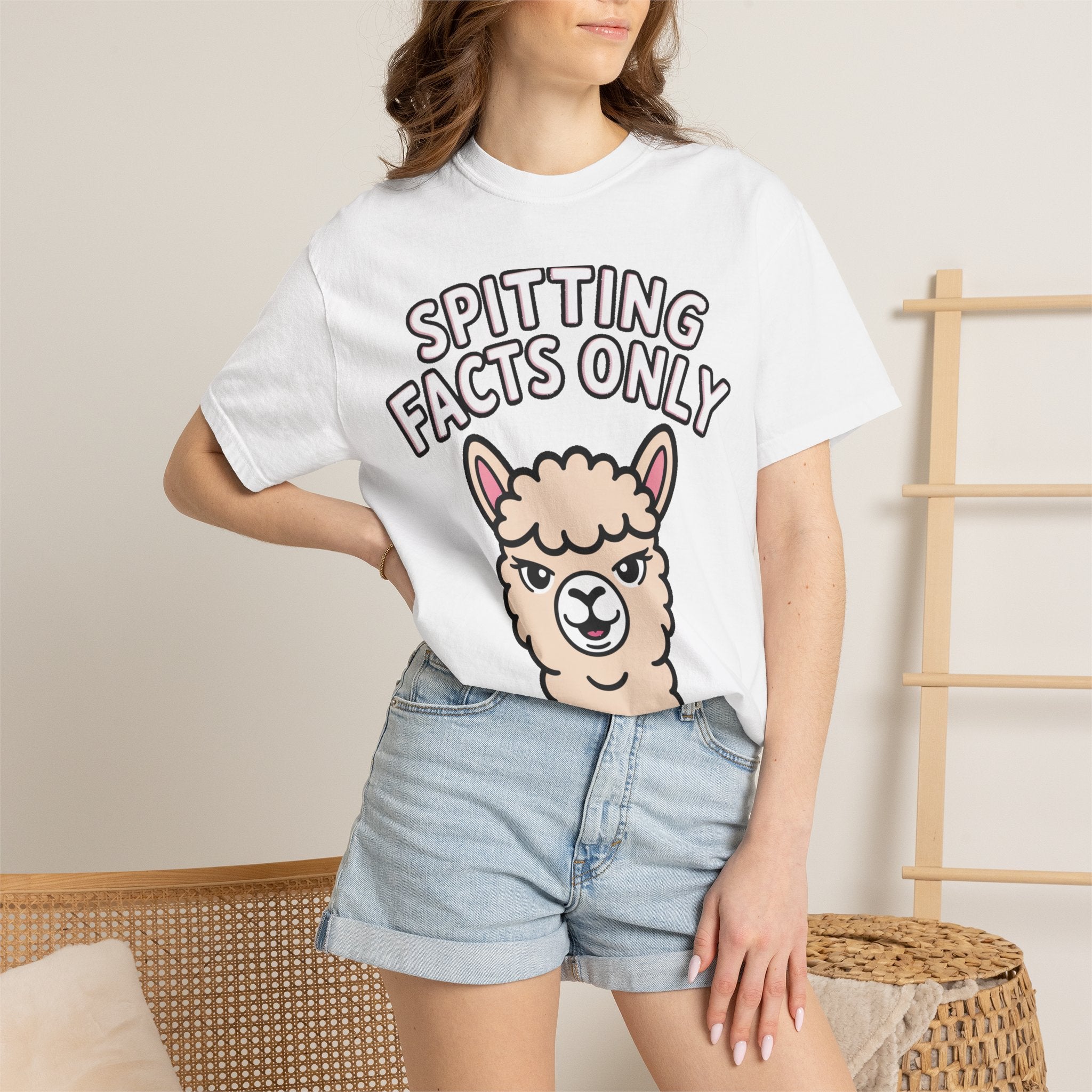 Funny Alpaca Shirt, Spitting Facts Only T-Shirt, Sassy Alpaca Tee, Cute Alpaca Lover Gift, Funny Animal Graphic Shirt