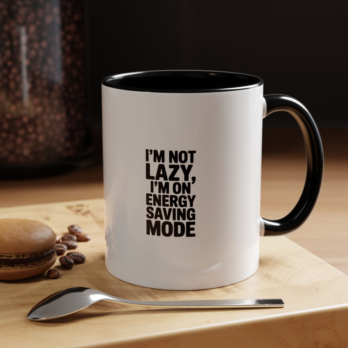 I'm Not Lazy I'm On Energy Saving Mode Mug, Funny Sarcastic Coffee Mug, Lazy Day Gift, Bold Typography Mug, Coworker Gift