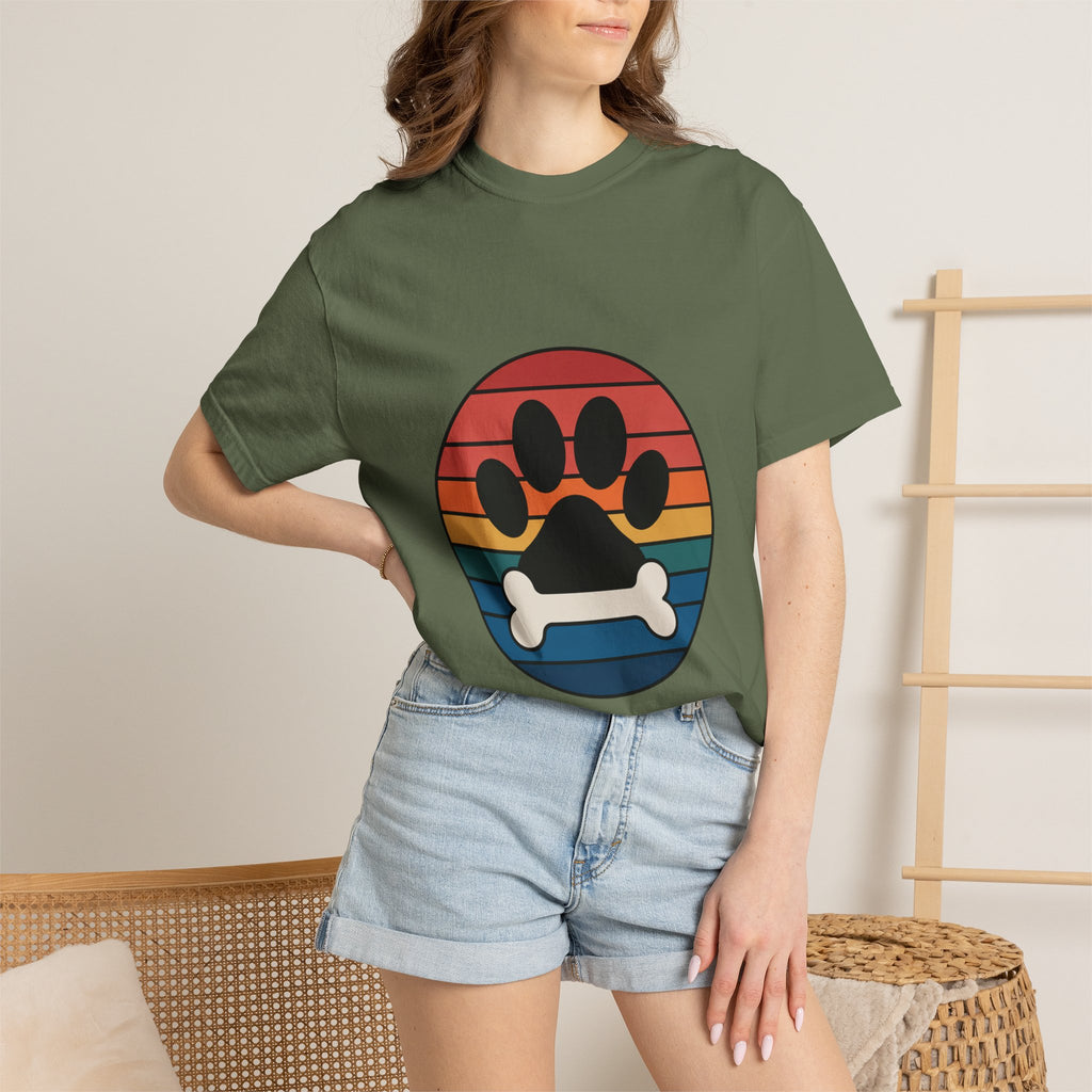 Dog Mom Retro Badge Shirt, Vintage Sunset Dog Lover T-Shirt, Retro Travel Sticker Style Dog Mama Gift Tee