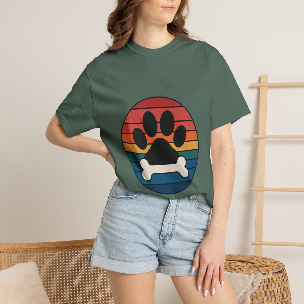 Dog Mom Retro Badge Shirt, Vintage Sunset Dog Lover T-Shirt, Retro Travel Sticker Style Dog Mama Gift Tee