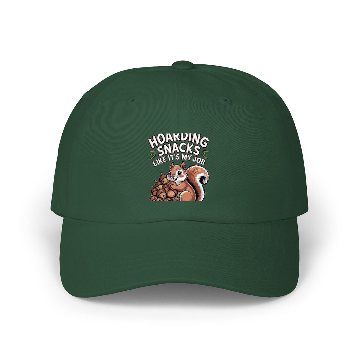 Funny Squirrel Dad Hat, Hoarding Snacks Embroidered Cap, Cute Acorn Squirrel Baseball Cap, Snack Lover Gift