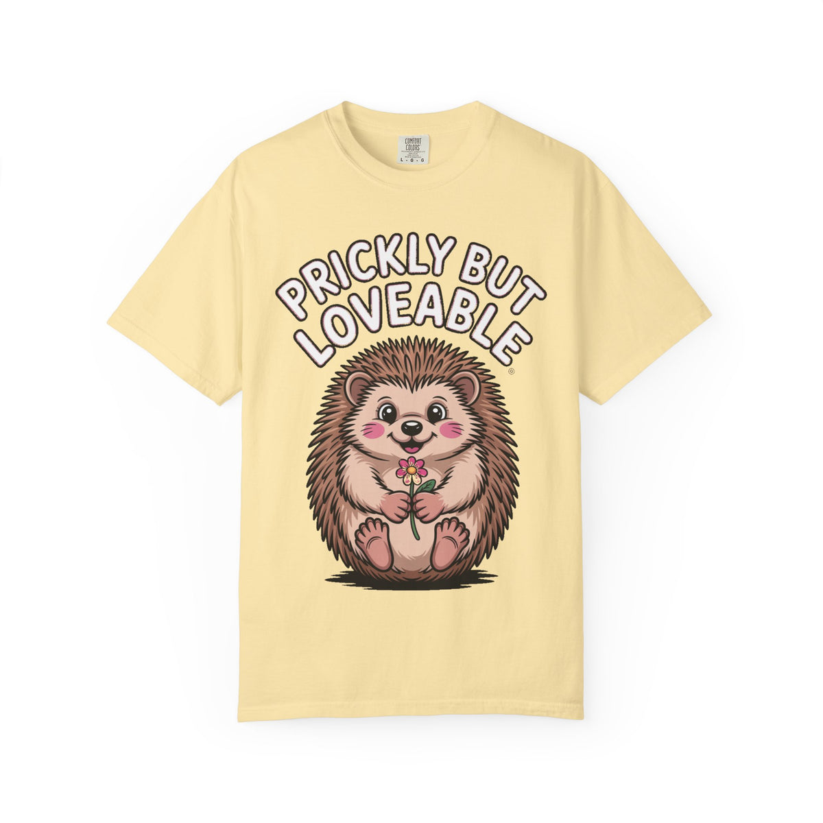 Prickly But Loveable Hedgehog Shirt, Cute Cartoon Hedgehog T-Shirt, Funny Animal Lover Gift, Flower Hedgehog Tee