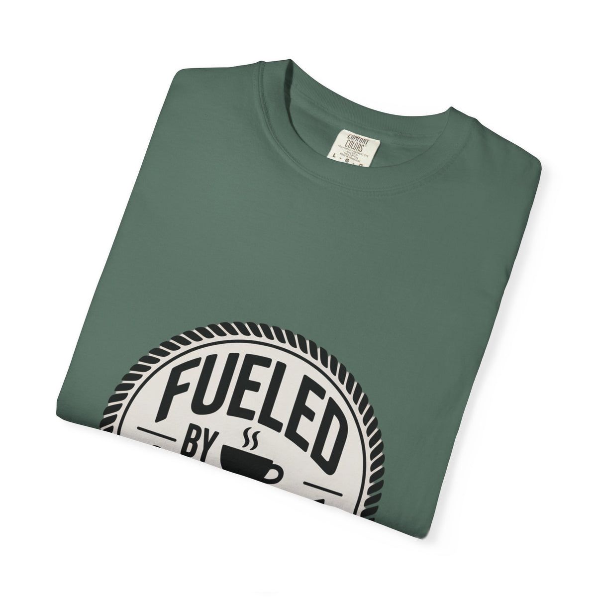 Fueled By Coffee Badge Shirt, Vintage Coffee Lover T-Shirt, Retro Coffee Stamp Logo Tee, Funny Coffee Addict Gift