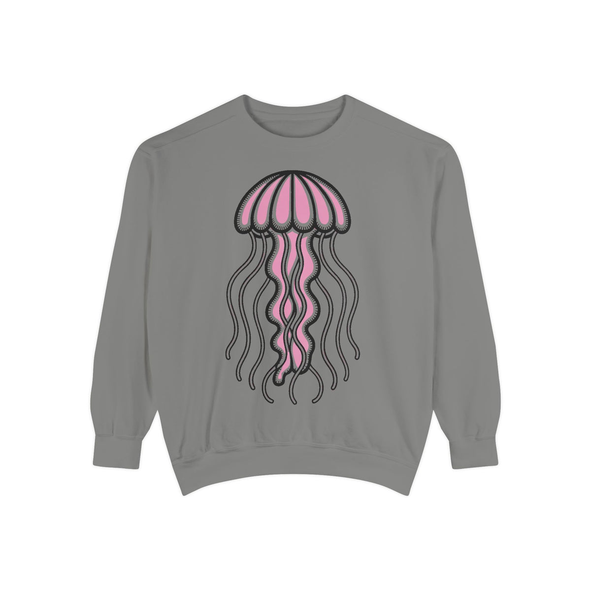 Cute Jellyfish Sweatshirt, Glowing Jellyfish Embroidered Crewneck, Ocean Lover Gift, Cottagecore Sea Animal Sweatshirt