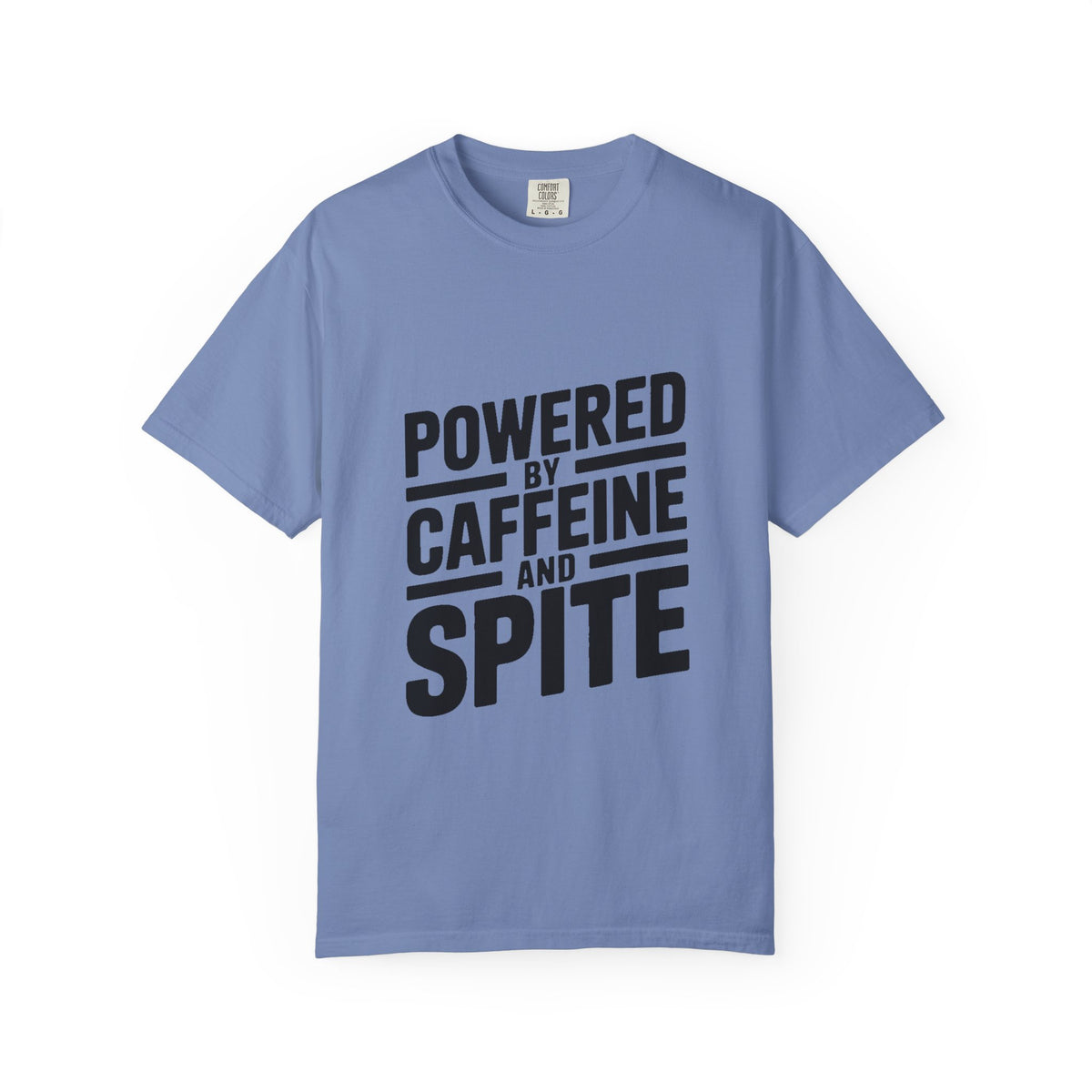 Powered By Caffeine And Spite Shirt, Funny Sarcastic Coffee T-Shirt, Bold Typography Tee, Sarcastic Gift for Coworker