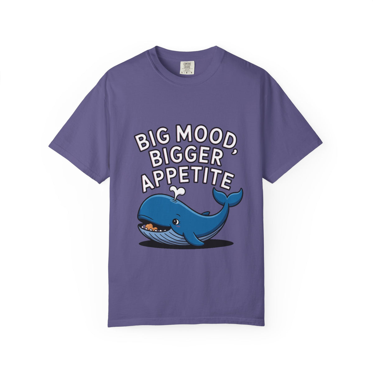 Funny Whale Shirt, Big Mood Bigger Appetite T-Shirt, Cute Snack Lover Tee, Foodie Gift for Whale Lovers