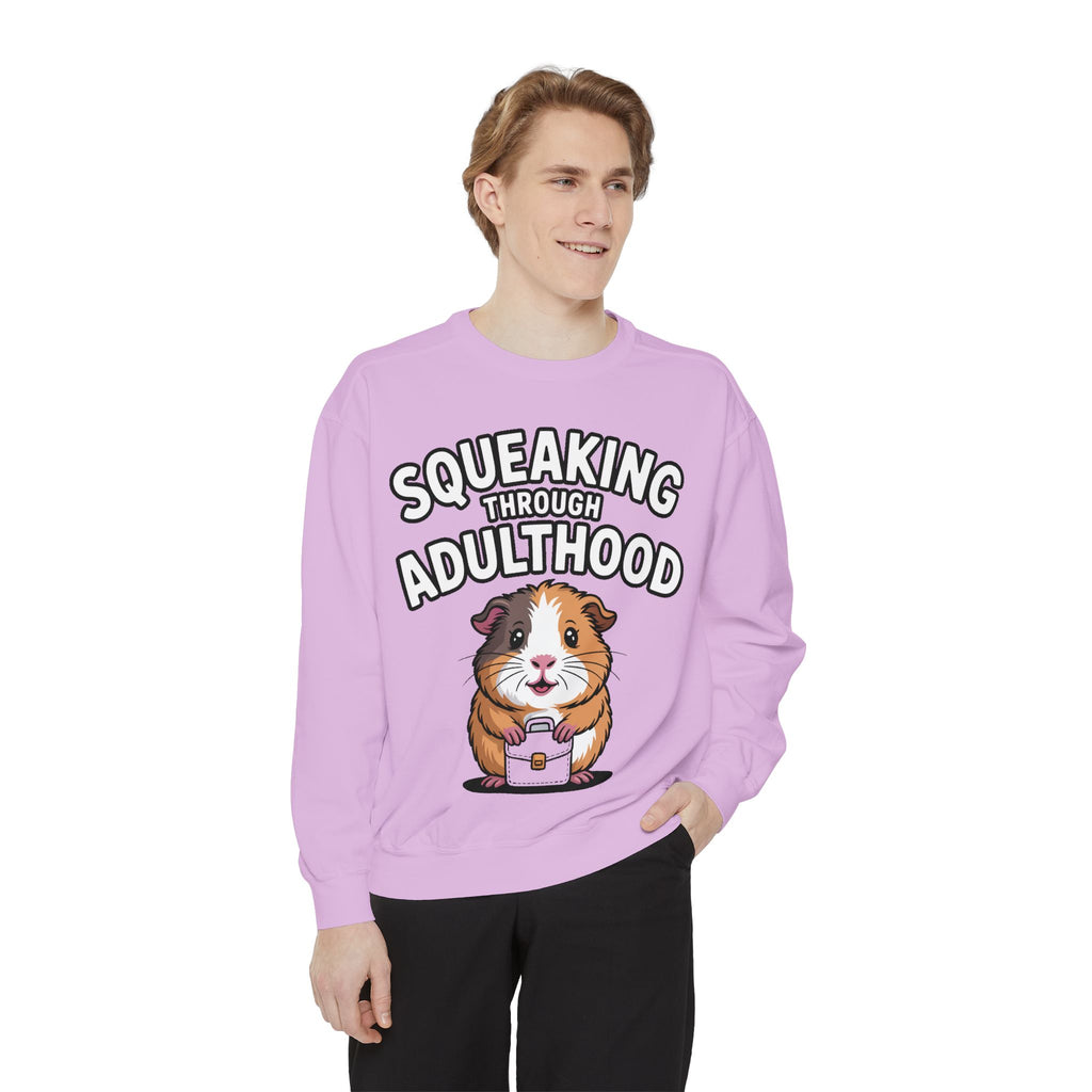 Guinea Pig Squeaking Through Adulthood Sweatshirt, Funny Guinea Pig Crewneck, Cute Adulting Sweatshirt, Guinea Pig Lover Gift