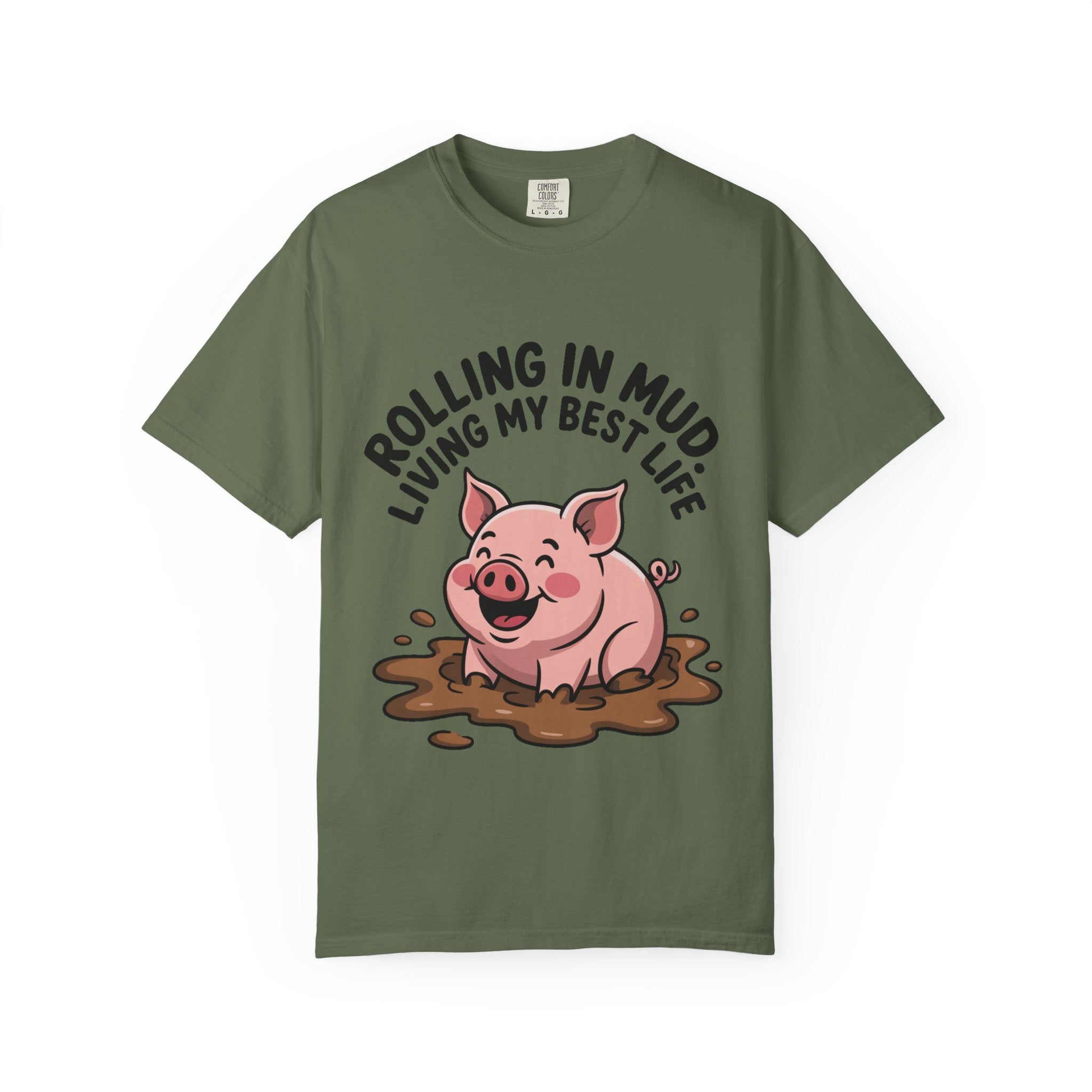 Living My Best Life Pig Shirt, Funny Pig Lover T-Shirt, Rolling In Mud Farm Animal Tee, Cute Pig Graphic Gift