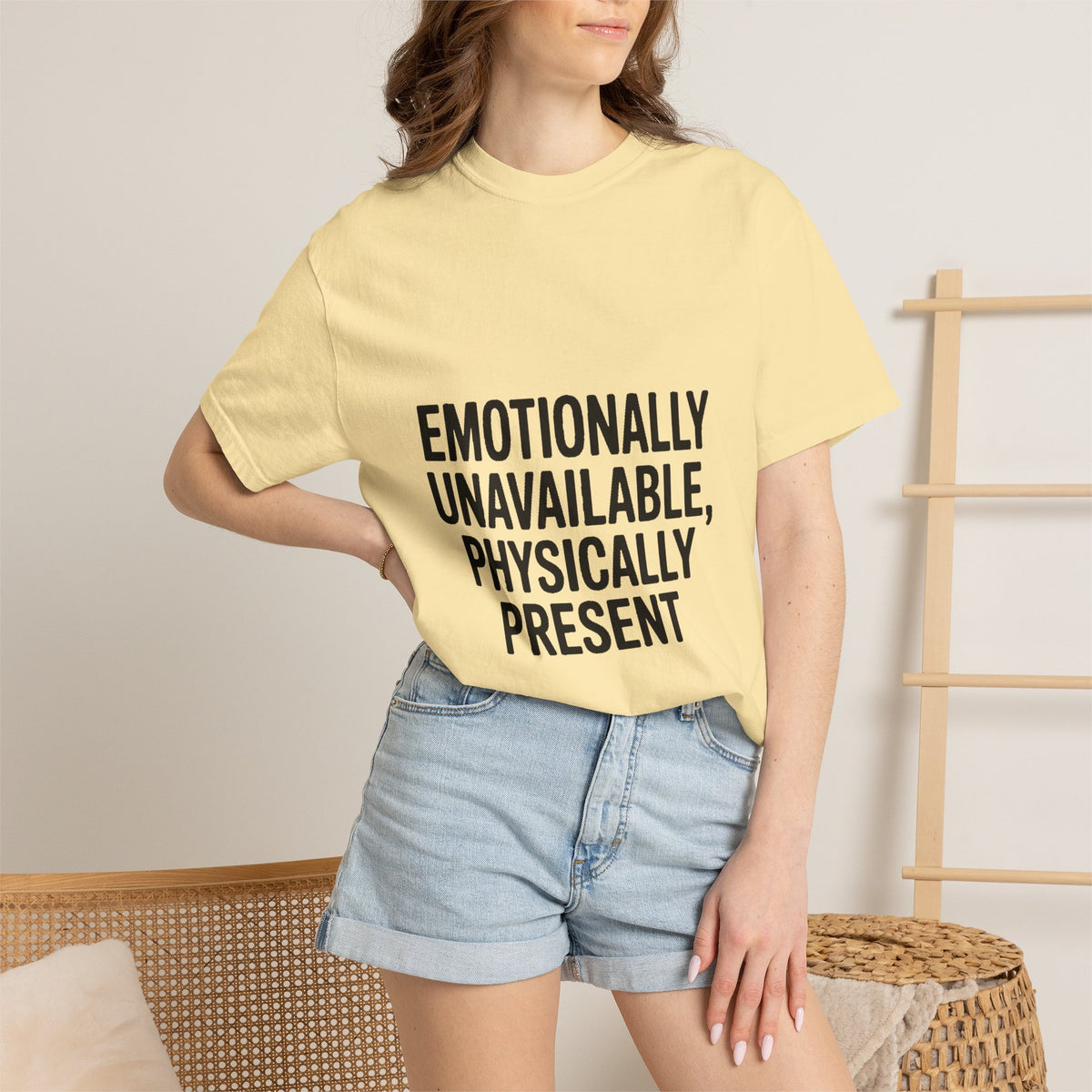 Emotionally Unavailable Physically Present Shirt, Funny Sarcastic Tee, Deadpan Humor T-Shirt, Introvert Gift