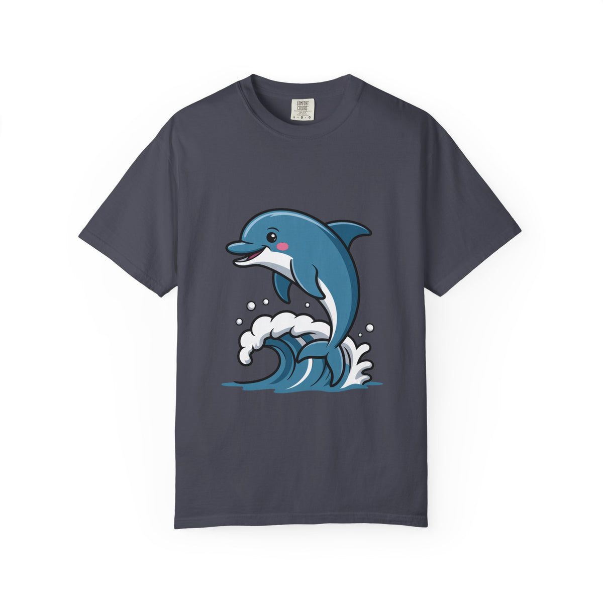Cute Dolphin T-Shirt, Jumping Wave Dolphin Shirt, Ocean Lover Gift, Garment Dyed Unisex Tee, Beach Vacation Shirt