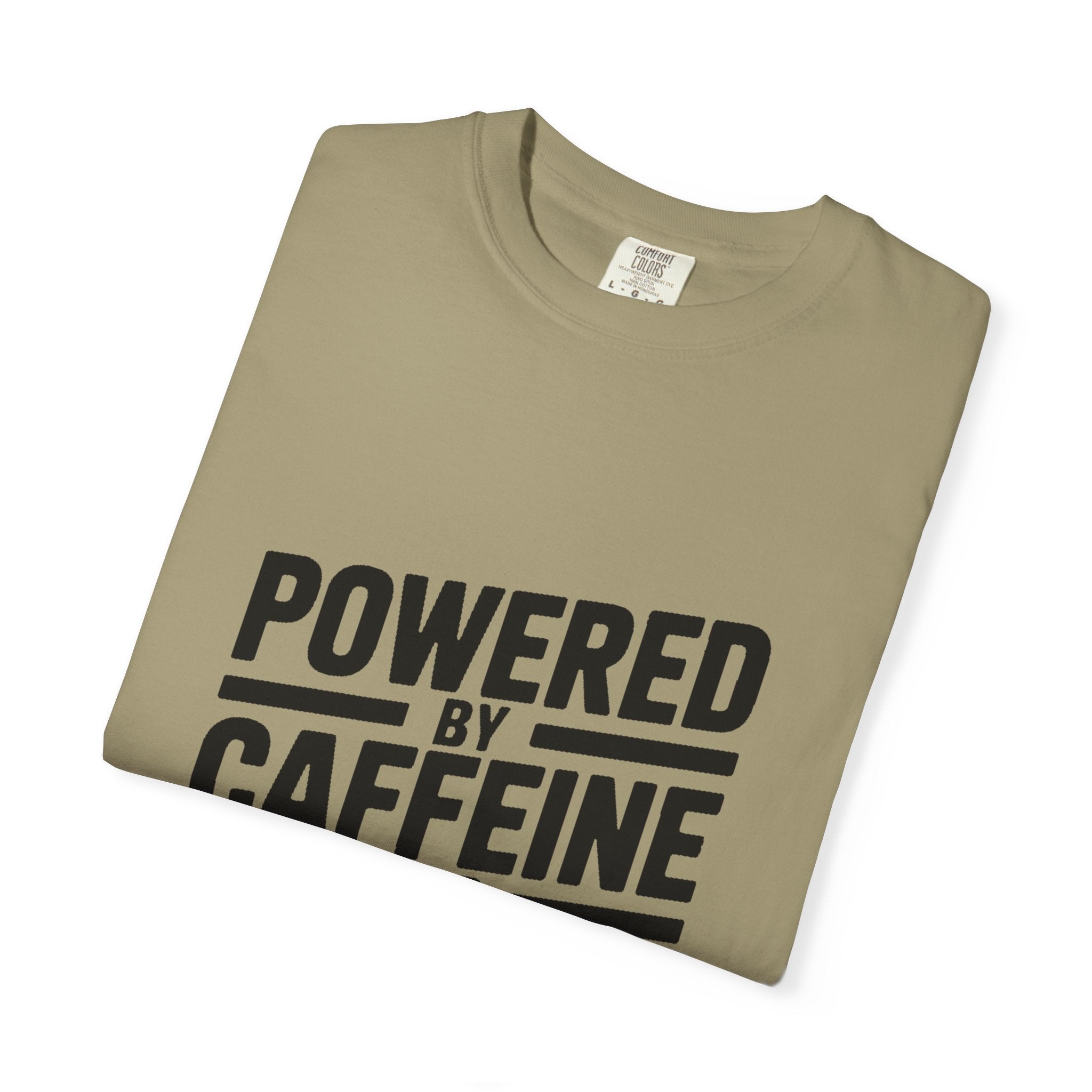 Powered By Caffeine And Spite Shirt, Funny Sarcastic Coffee T-Shirt, Bold Typography Tee, Sarcastic Gift for Coworker