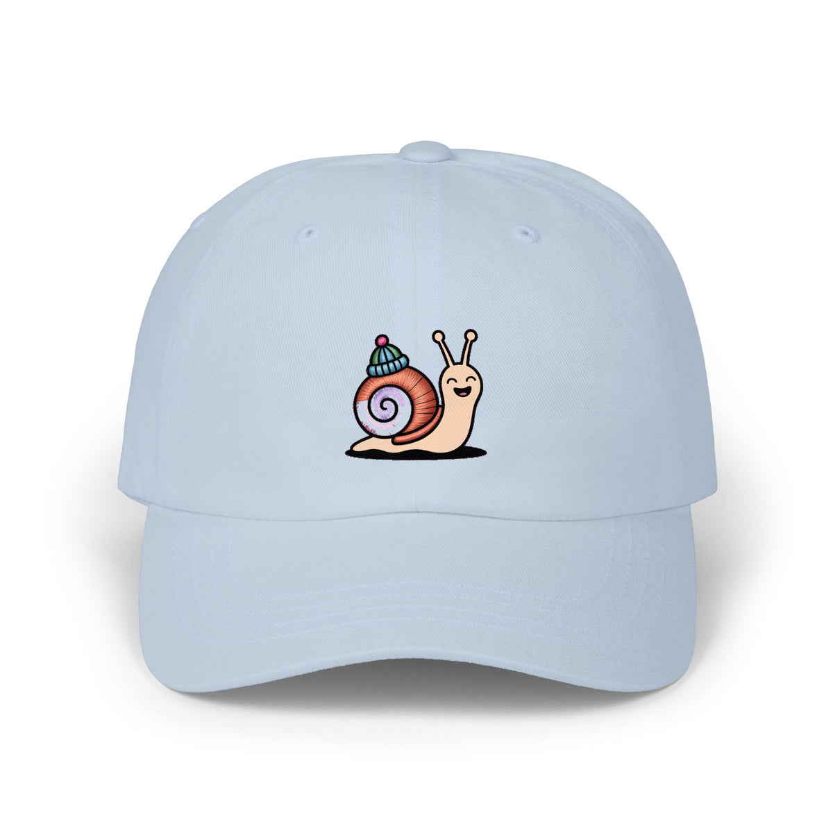 Cute Snail With Tiny Hat Dad Cap, Embroidered Snail Hat, Funny Cottagecore Baseball Cap, Cute Nature Lover Gift, Unstructured 6-Panel