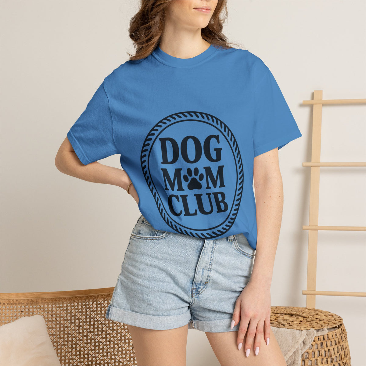 Dog Mom Club Badge Shirt, Vintage Stamp Dog Lover T-Shirt, Funny Dog Mom Gift, Minimalist Paw Print Tee