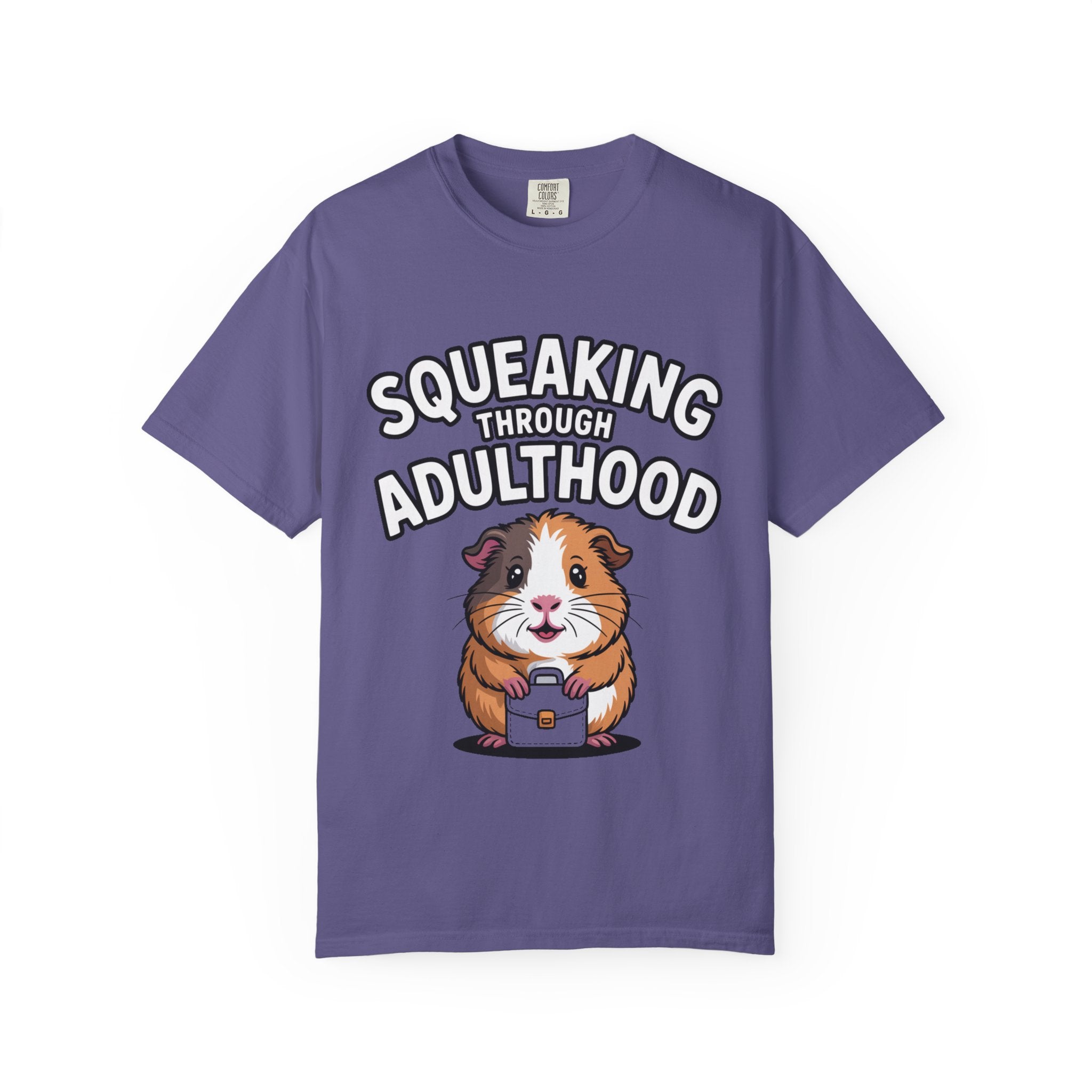 Guinea Pig Squeaking Through Adulthood Shirt, Funny Guinea Pig T-Shirt, Adulting Humor Tee, Cute Guinea Pig Lover Gift