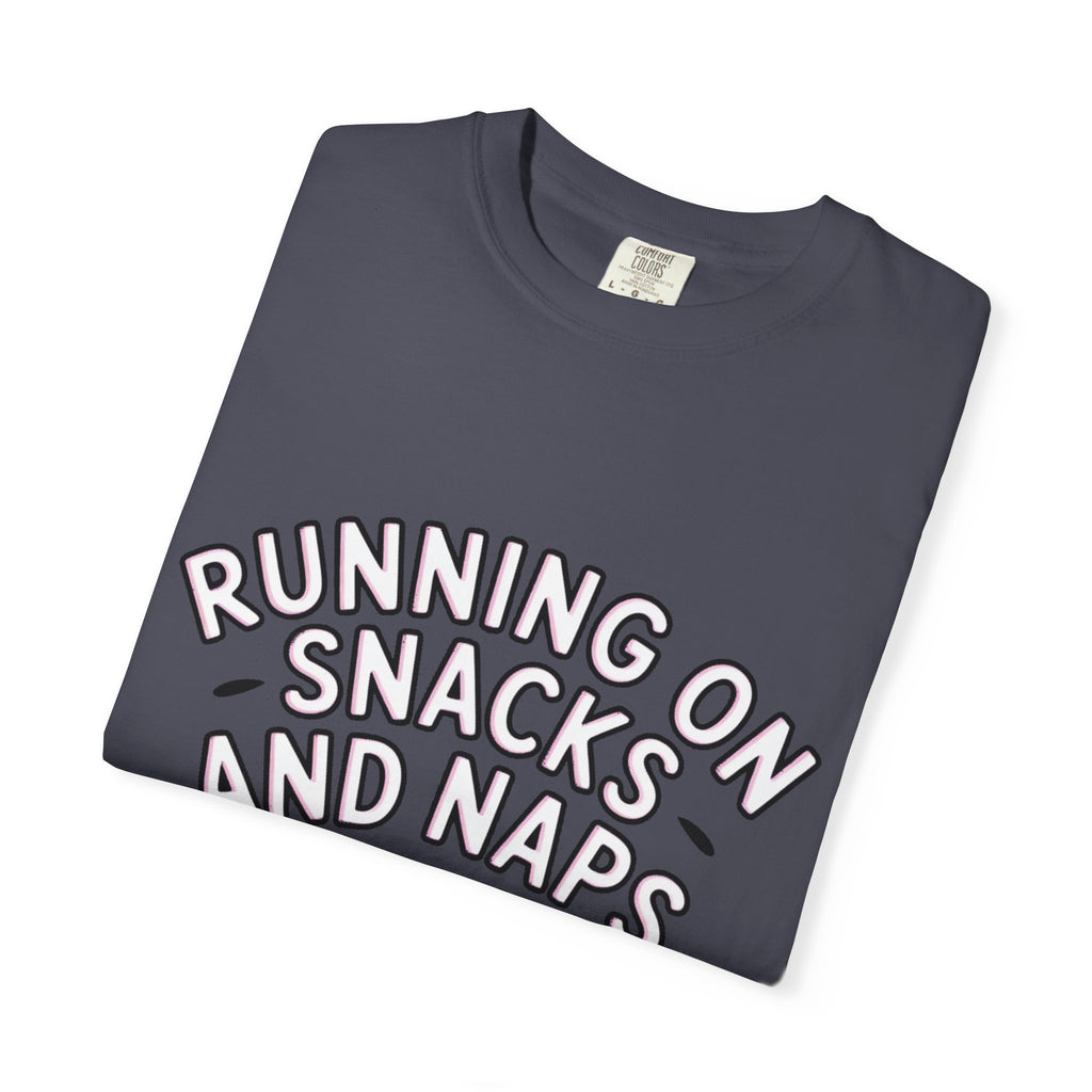 Funny Pug Shirt, Running On Snacks And Naps T-Shirt, Cute Pug Lover Gift, Napping Dog Tee, Lazy Dog Graphic Shirt
