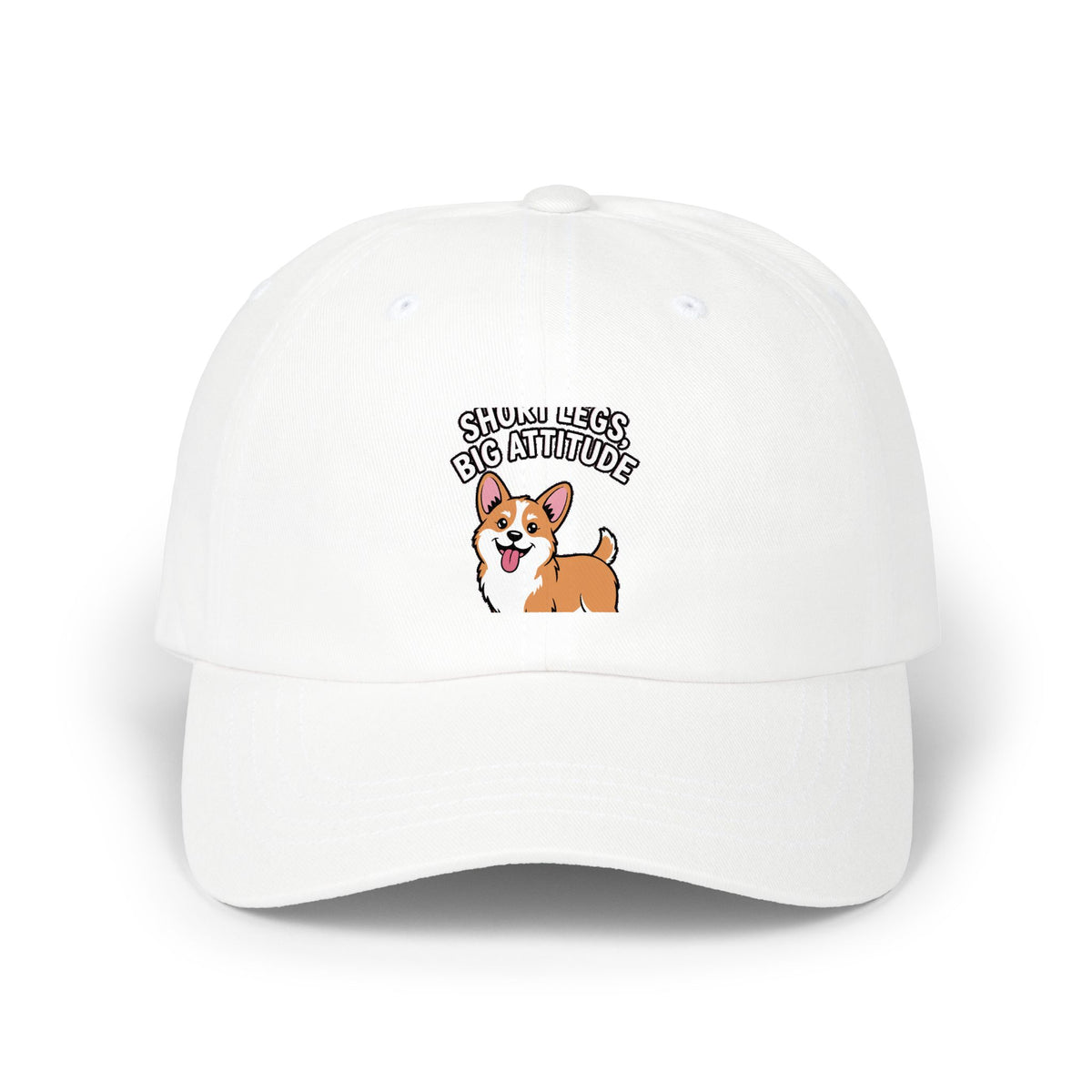 Short Legs Big Attitude Corgi Dad Cap, Funny Corgi Embroidered Hat, Cute Dog Lover Gift, Corgi Owner Cap, Unstructured 6-Panel Hat
