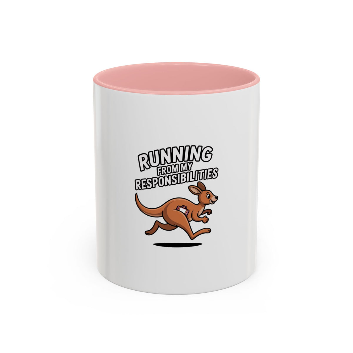 Running From My Responsibilities Mug, Funny Kangaroo Coffee Mug, Cute Cartoon Animal Gift, Sarcastic Adulting Mug for Procrastinators